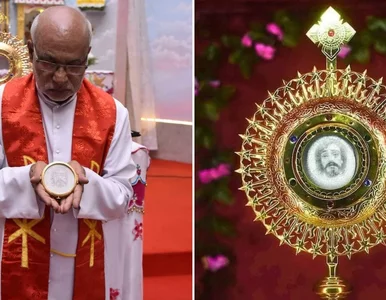 Miniatura: Twarz Jezusa Chrystusa w hostii. Watykan...