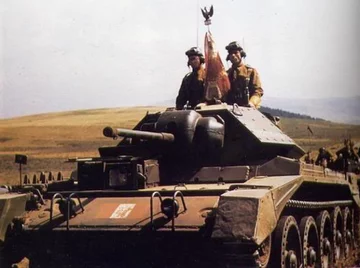 Czołg polskiej 1. Dywizji Pancernej Mk VI Crusader w Haddington, Wielka Brytania (1943 r.) 
