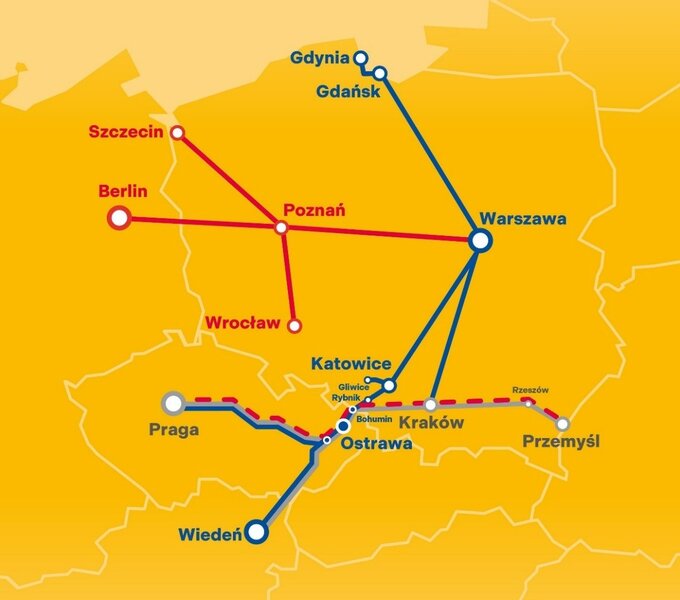 Takie trasy RegioJet planuje na grudzień 2026