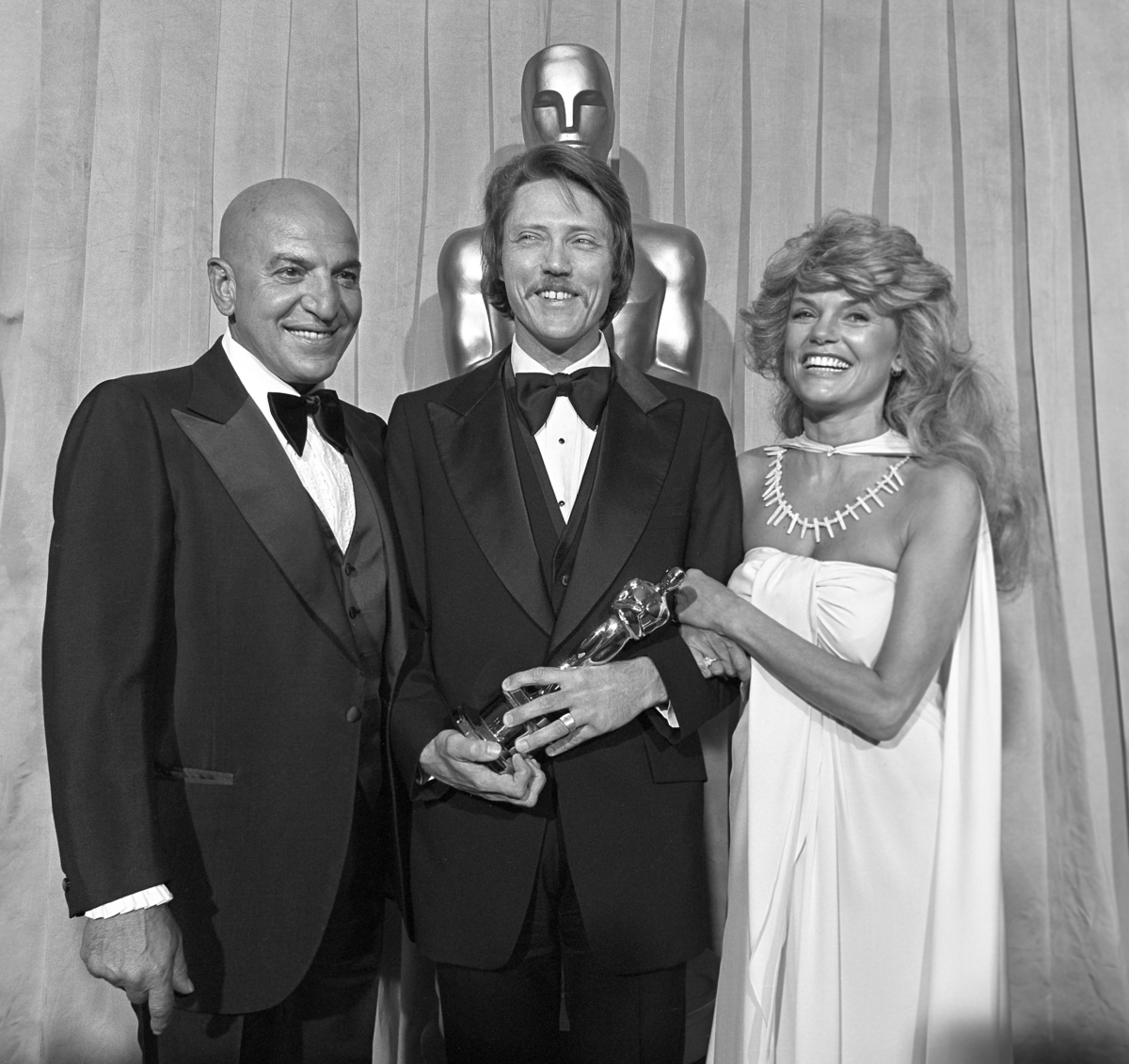 Christopher Walken, Telly Savalas i Dyan Cannon 1979 rok. Christopher Walken z Oscarem za film „Łowca jeleni”.