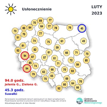 Nasłonecznienie w&nbsp;lutym