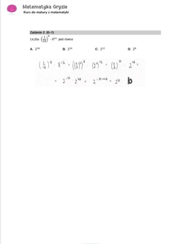 Zadanie 2&nbsp;&ndash; Matura 2024. Matematyka &mdash; poziom podstawowy, Formuła 2015 &mdash; arkusze z&nbsp;odpowiedziami
