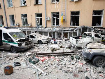 1 marca, zniszczenia po bombardowaniu Charkowa