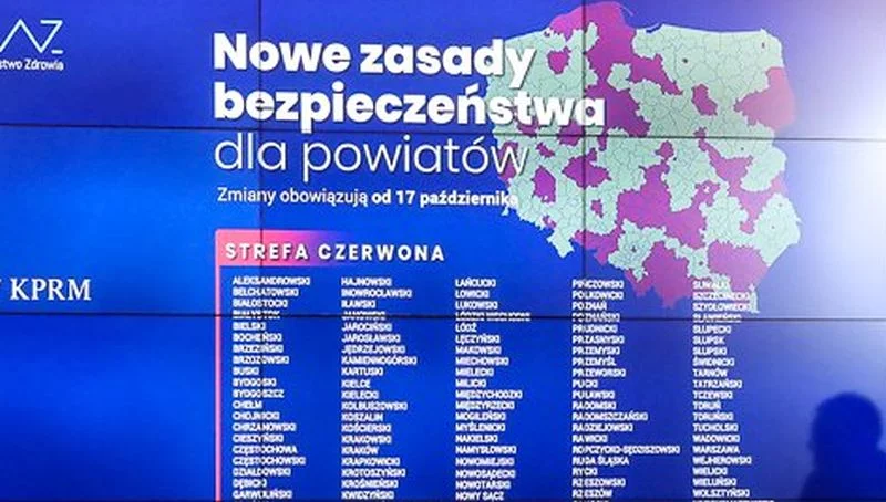 Nowa lista powiatów w strefach czerwonych