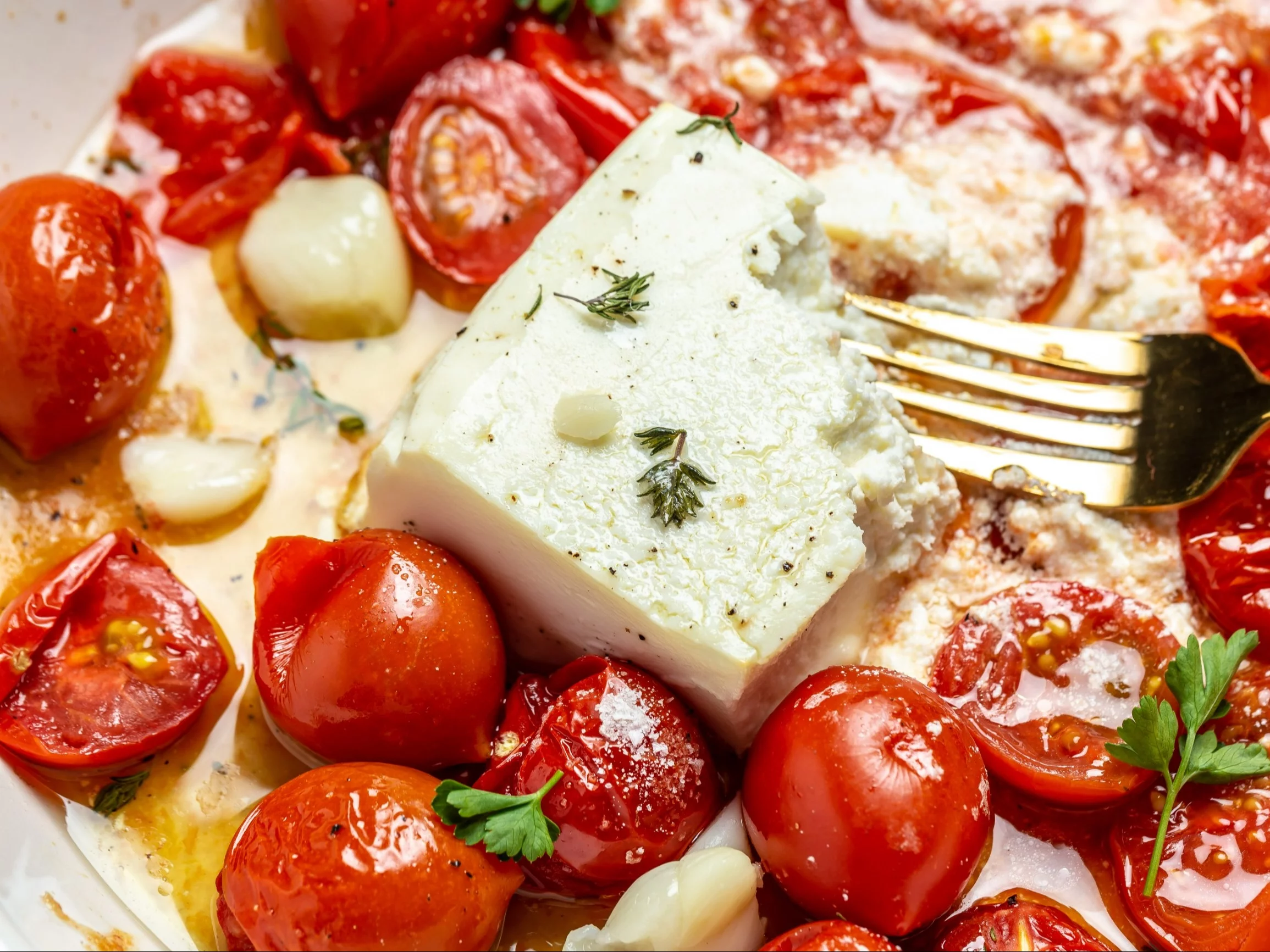 Feta pieczona z pomidorkami