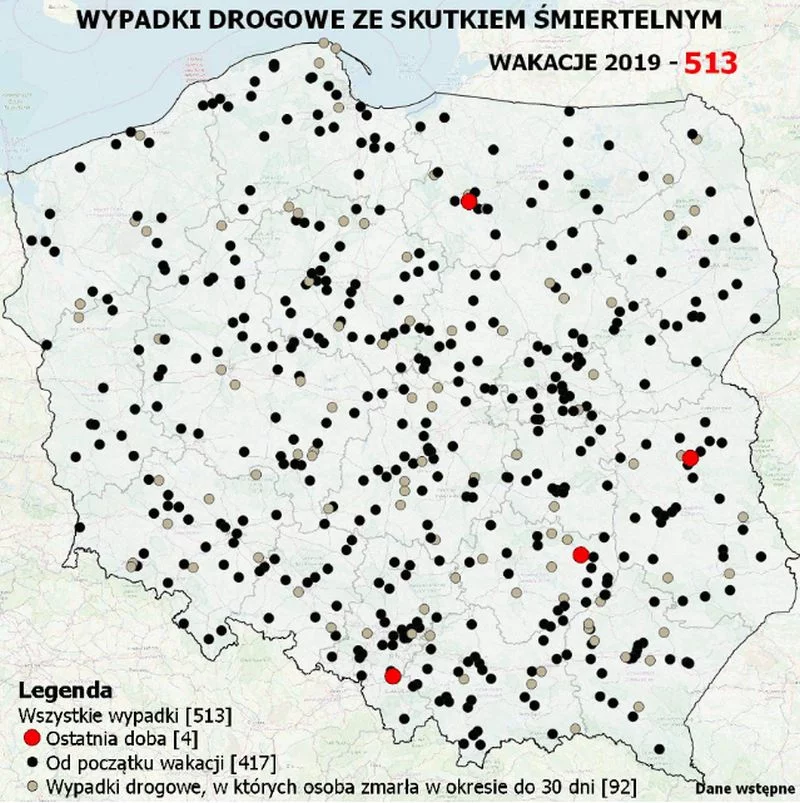 Policyjna mapa wypadków