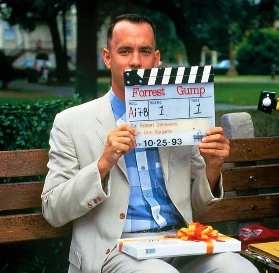 Tom Hanks na planie filmu „Forrest Gump”