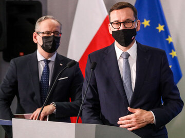 Adam Niedzielski i Mateusz Morawiecki