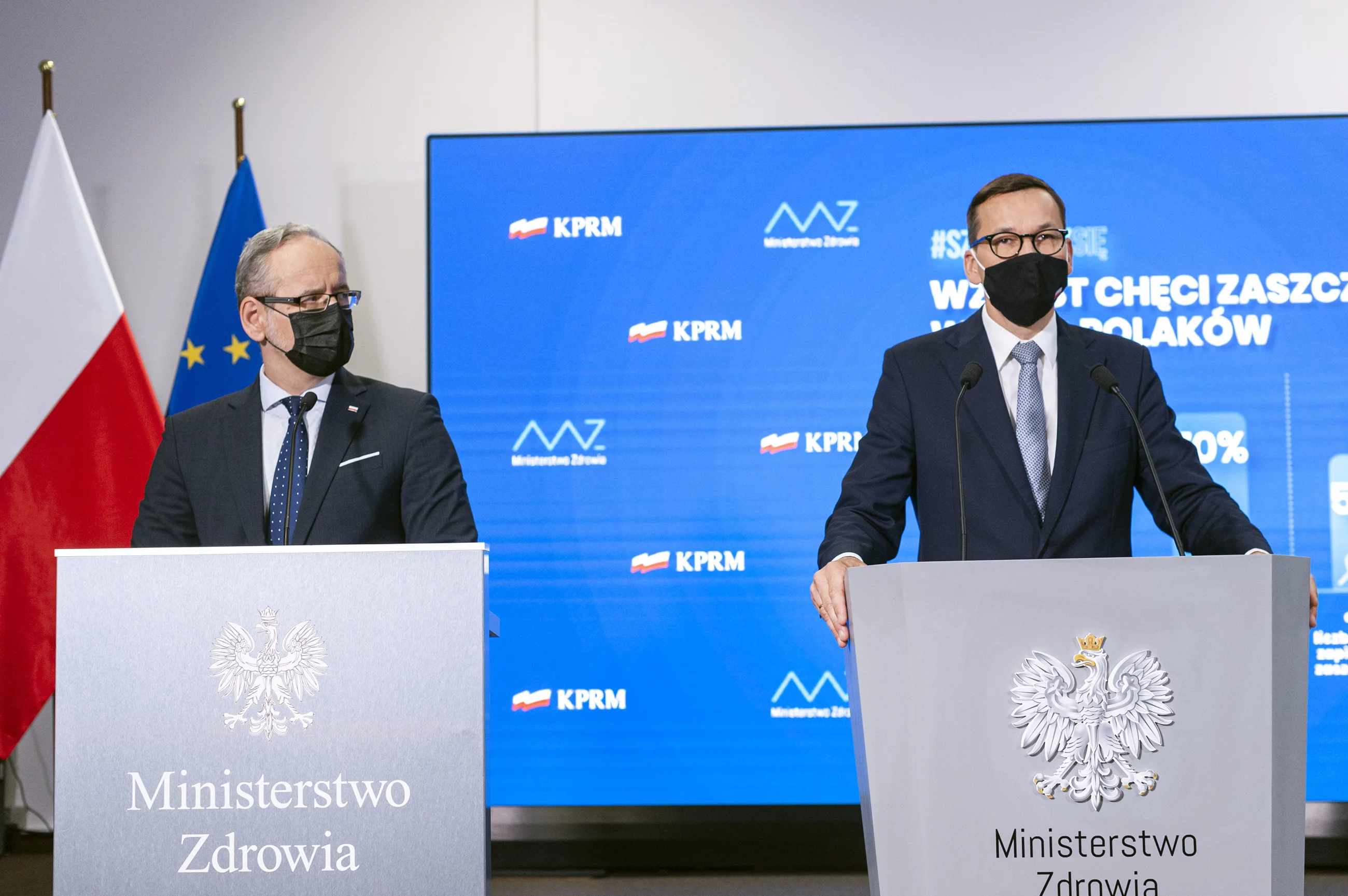 Adam Niedzielski i Mateusz Morawiecki