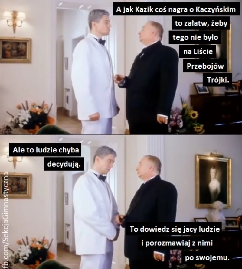 Mem po usunięciu piosenki Kazika „Twój ból jest lepszy niż mój” ze strony Radiowej Trójki