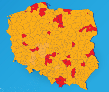 Aktualna lista powiatów w strefie czerwonej