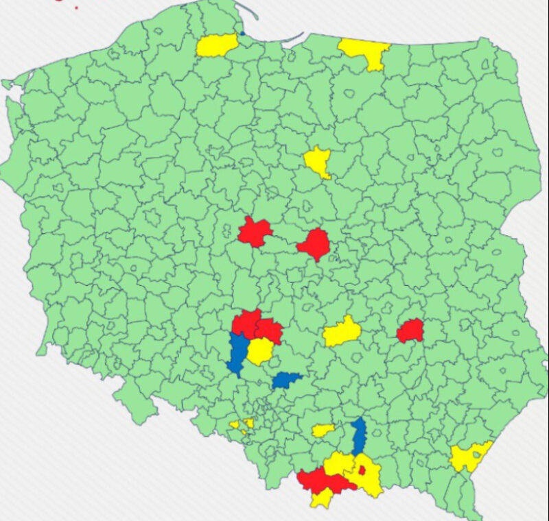 Koronawirus W Polsce Żółte I Czerwone Powiaty Lista Mapa Aktualizacja 1870
