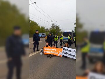 Aktywiści blokowali most w Warszawie