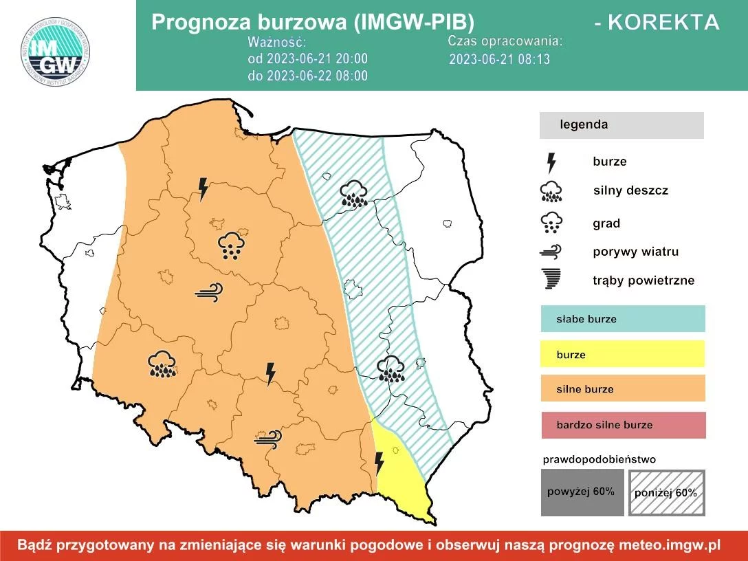 Mapa burzowa IMGW