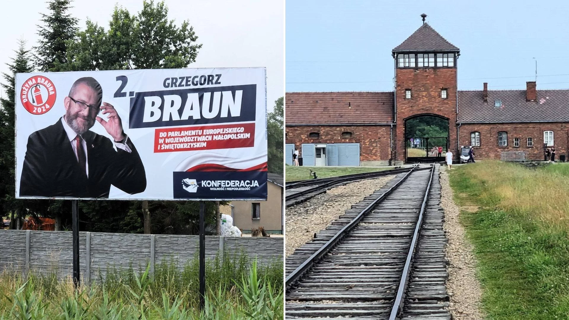 Billboard Grzegorza Brauna, Muzeum Auschwitz