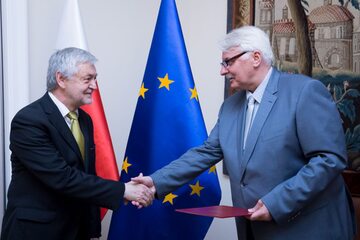 Ambasador Jan Piekło i Minister Spraw Zagranicznych Witold Waszczykowski