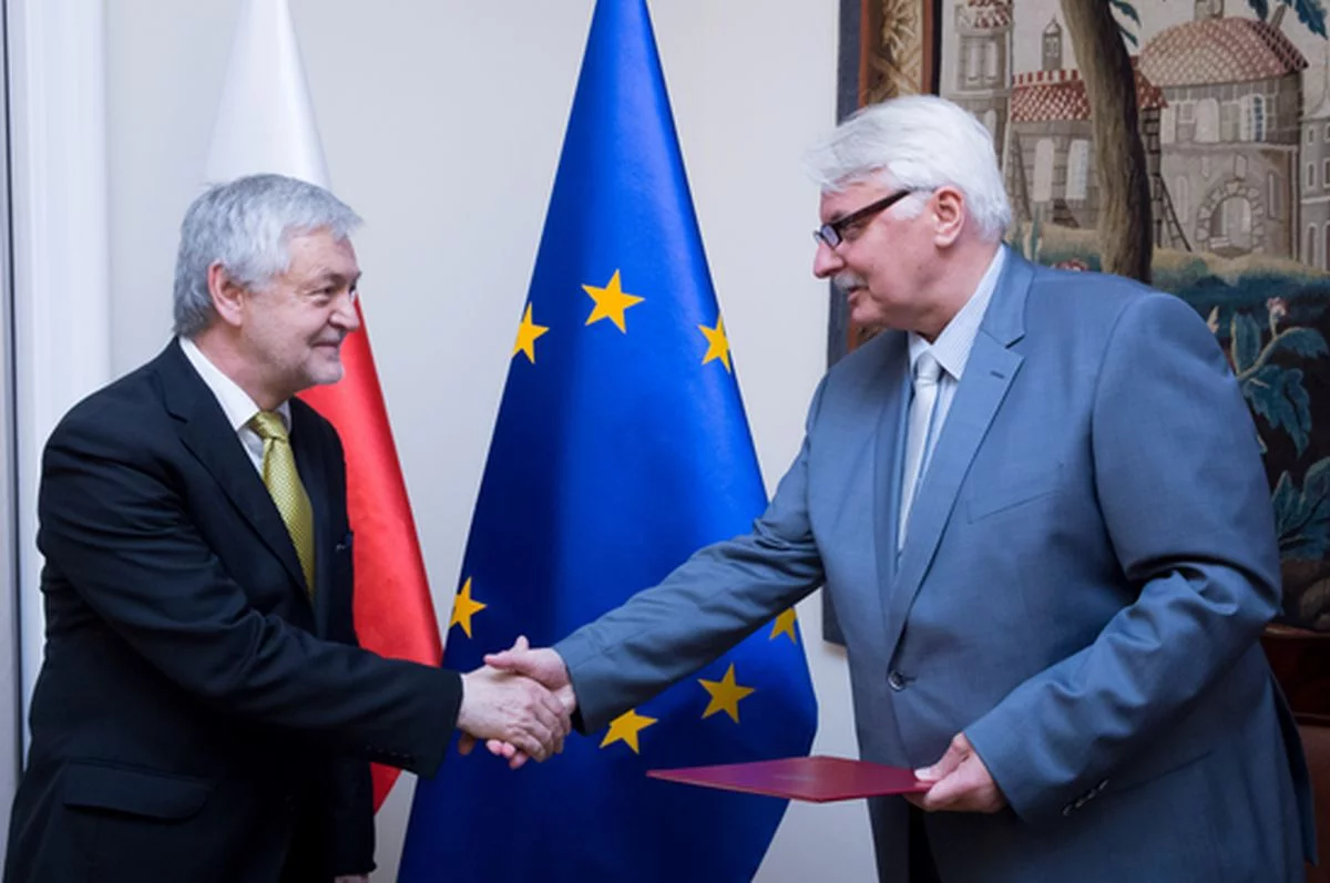 Ambasador Jan Piekło i Minister Spraw Zagranicznych Witold Waszczykowski