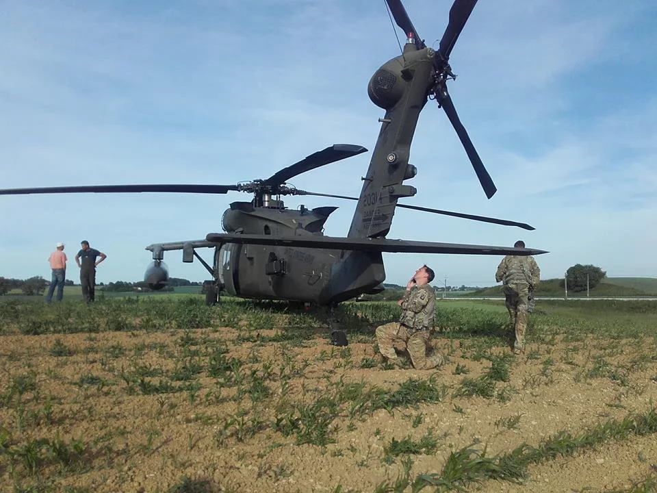 Black Hawk na polu pod Olsztynem