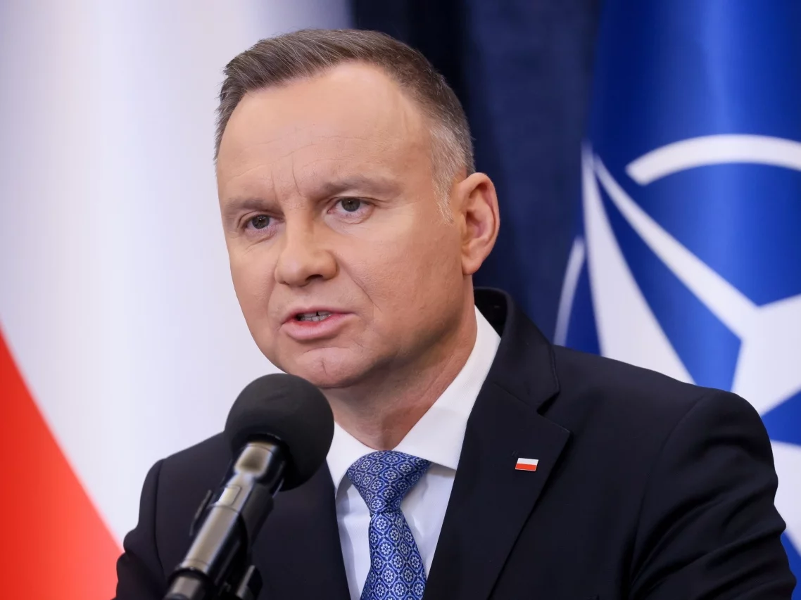 Andrzej Duda podczas wypowiedzi dla mediów