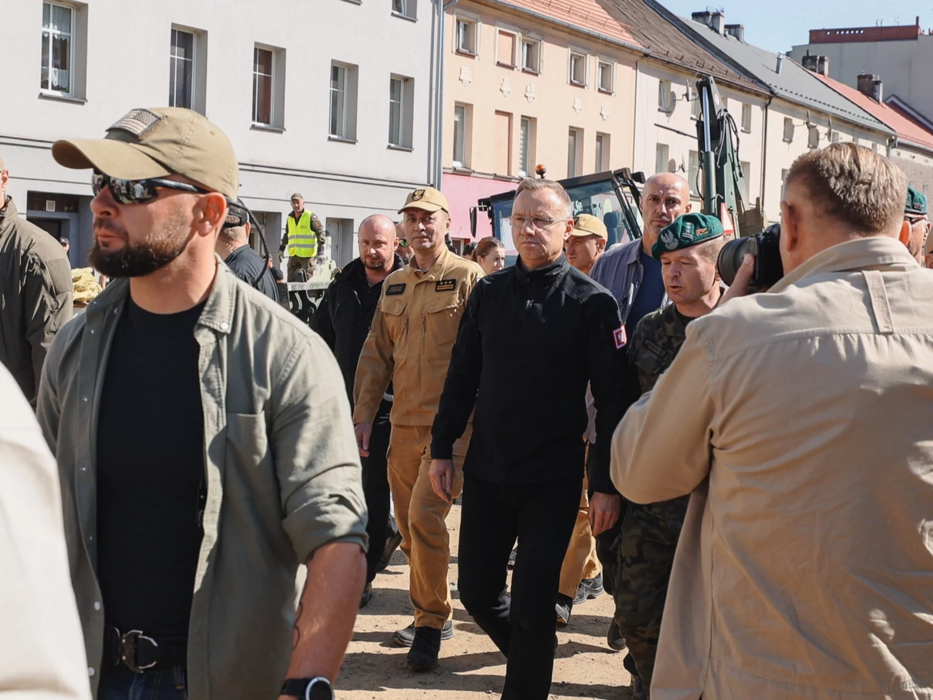 Prezydent Andrzej Duda podczas wizyty w Głuchołazach