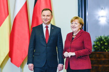 Andrzej Duda i Angela Merkel