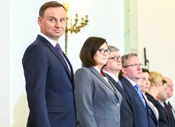 Andrzej Duda i pracownicy kancelarii