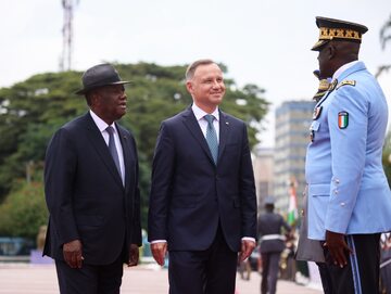 Andrzej Duda i prezydent Republiki Wybrzeża Kości Słoniowej Alassane Ouattara