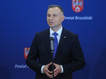 Andrzej Duda na spotkaniu w Brzezinach