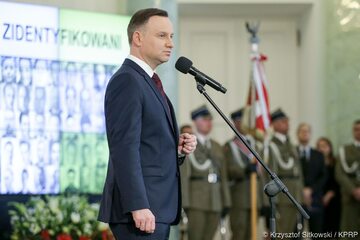 Andrzej Duda podczas uroczystości w Pałacu Prezydenckim
