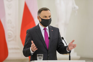 Andrzej Duda podczas wizyty na Litwie