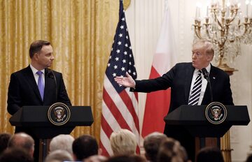 Andrzej Duda podczas wizyty w Białym Domu