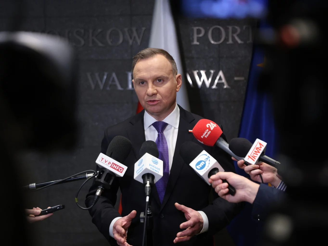 Andrzej Duda na konferencji po powrocie z Monachium