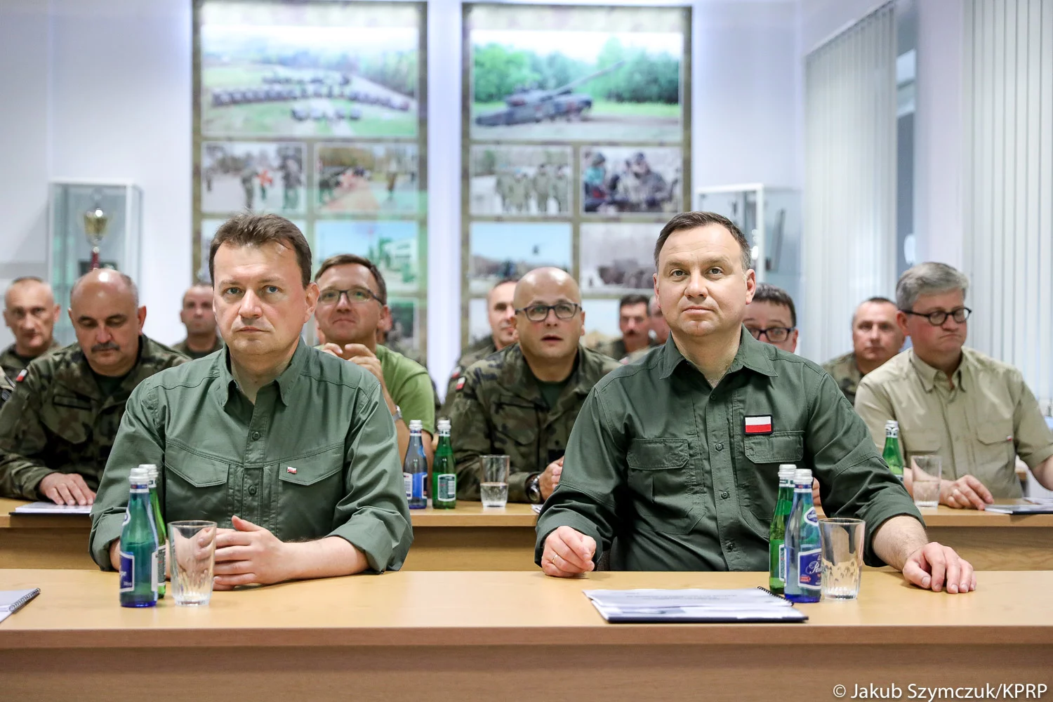 Andrzej Duda i Mariusz Błaszczak w Nowej Dębie