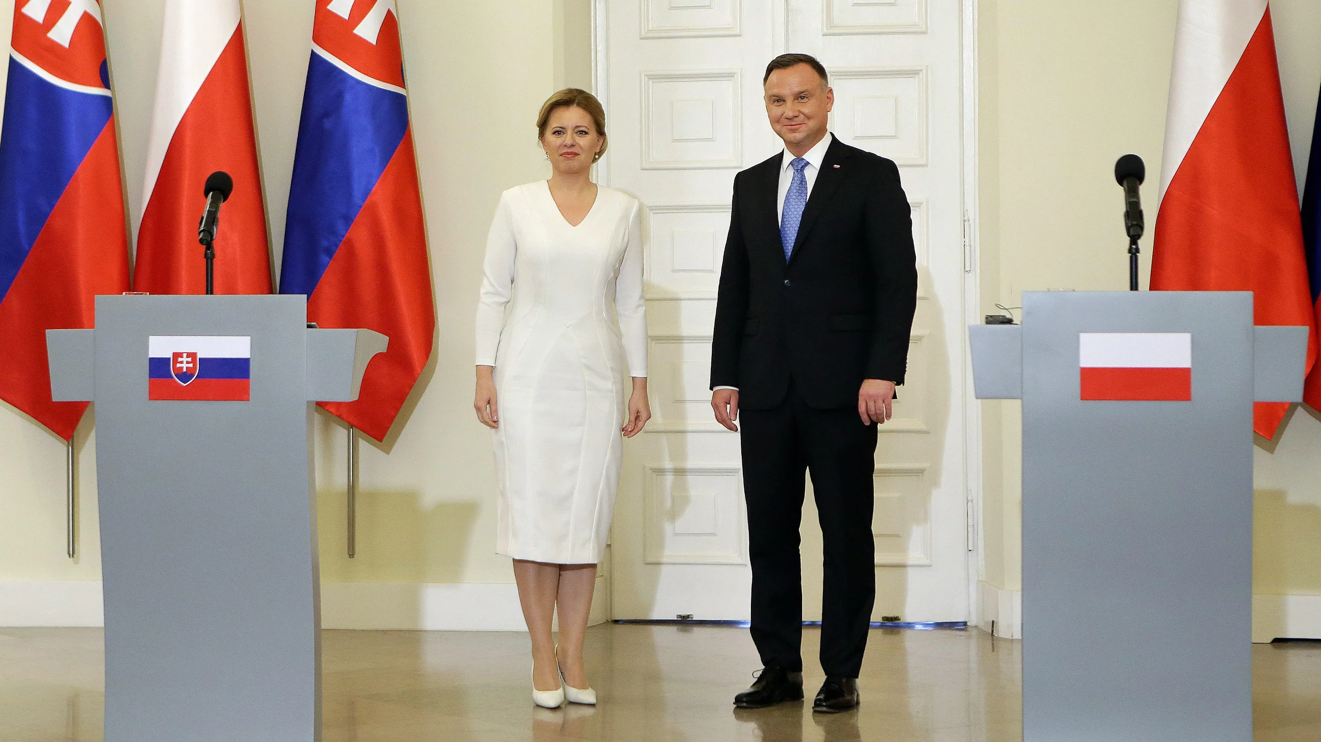 Zuzana Czaputova i Andrzej Duda