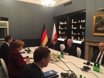 Angela Merkel na rozmowie z Jarosławem Kaczyńskim