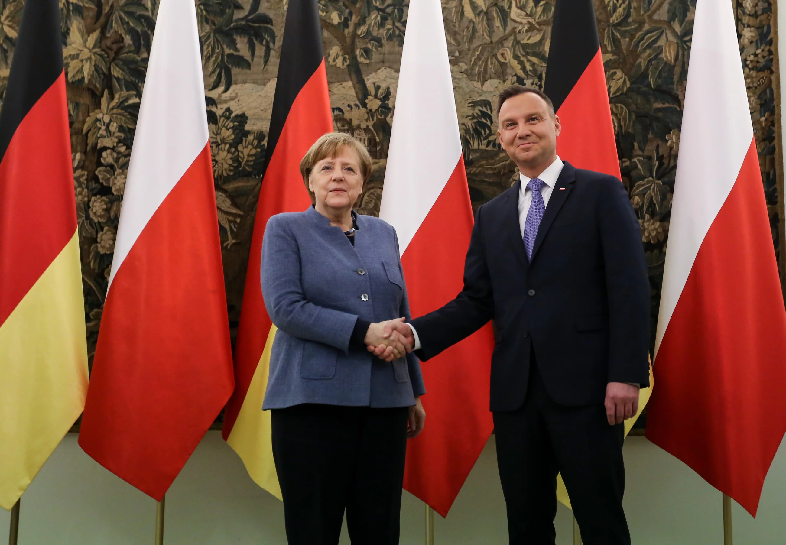 Angela Merkel i Andrzej Duda w 2018 r.