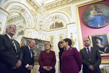 Angela Merkel w otoczeniu polskich polityków