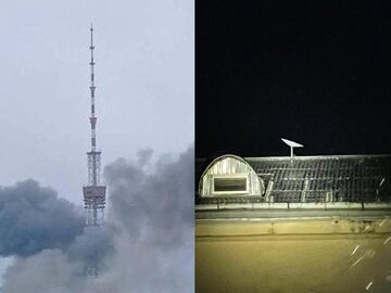 Antena w Kijowie i odbiornik Starlink