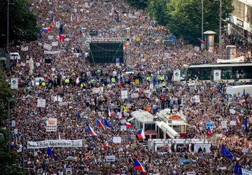 Antyrządowa demonstracja w Pradze