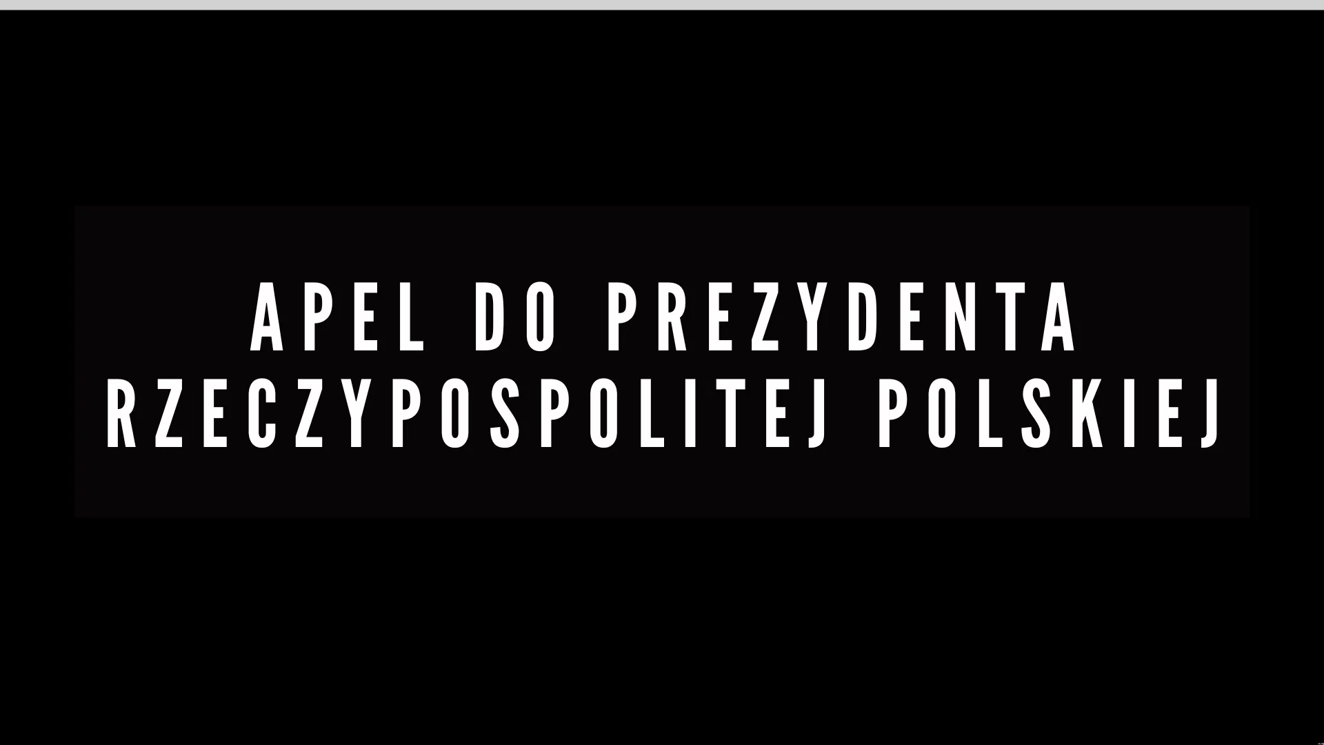Apel do Prezydenta Rzeczypospolitej Polskiej