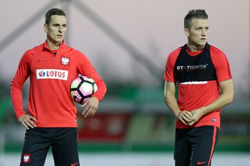 Arkadiusz Milik i Piotr Zieliński