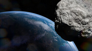 Asteroida na tle Ziemi. Zdjęcie poglądowe