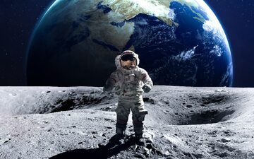 Astronauta na Księżycu, zdjęcie ilustracyjne