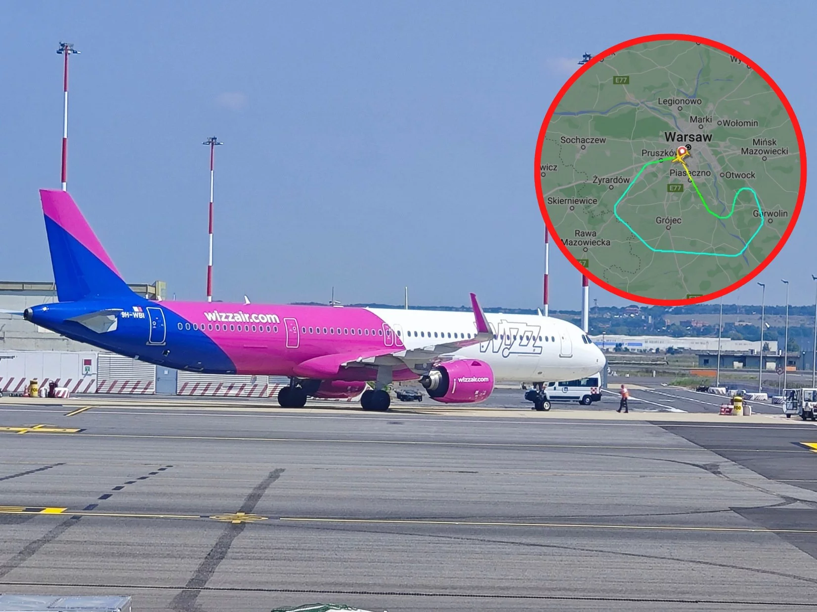 Samolot linii Wizz Air lądował awaryjnie na Okęciu