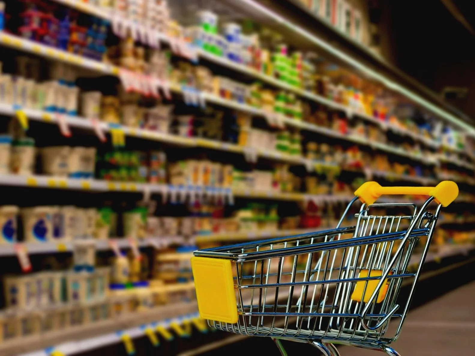 Supermarket, wózek, zakupy