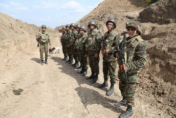 Azerscy żołnierze w regionie Terter