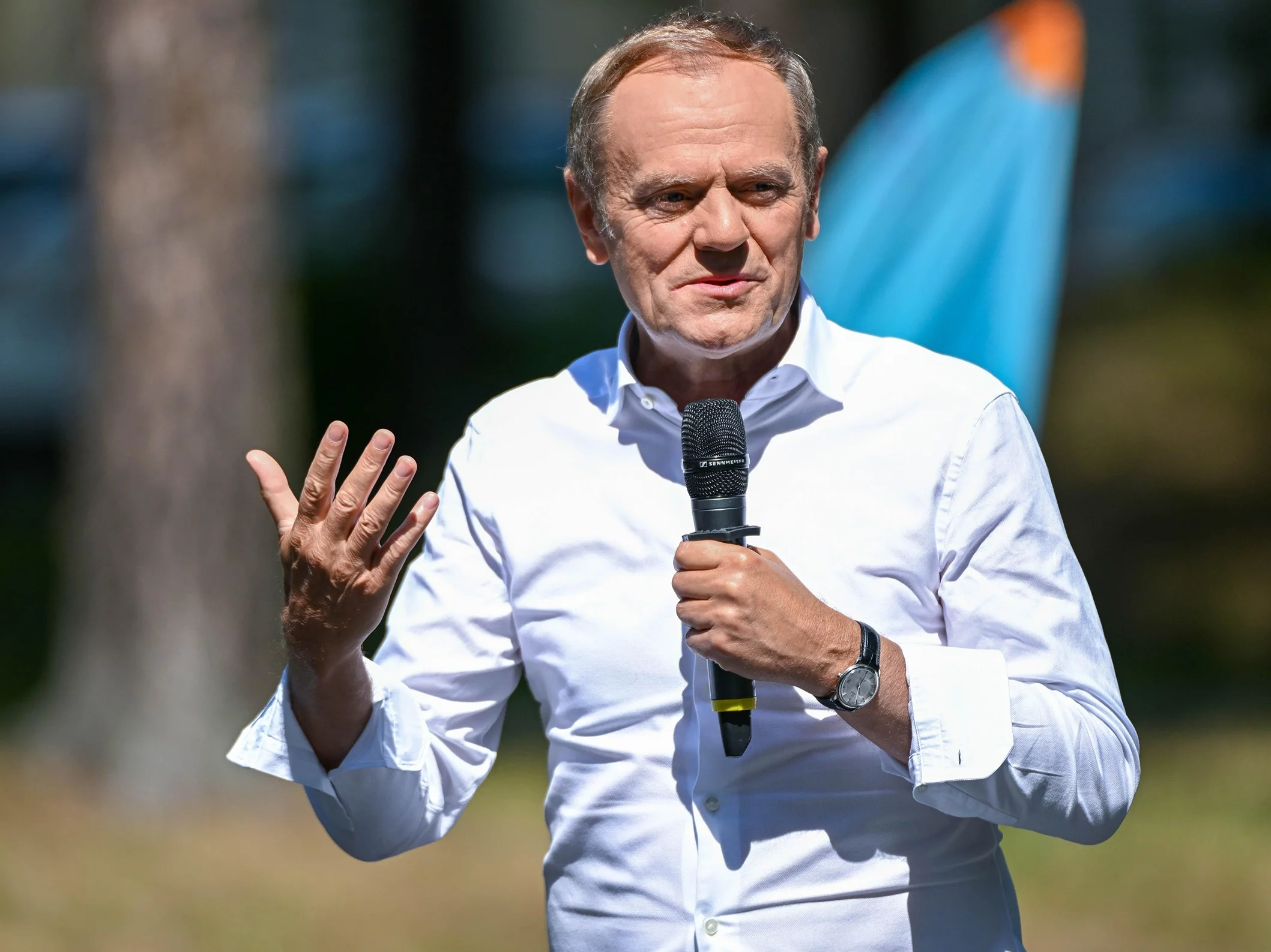 Doland Tusk podczas spotkania z wyborcami