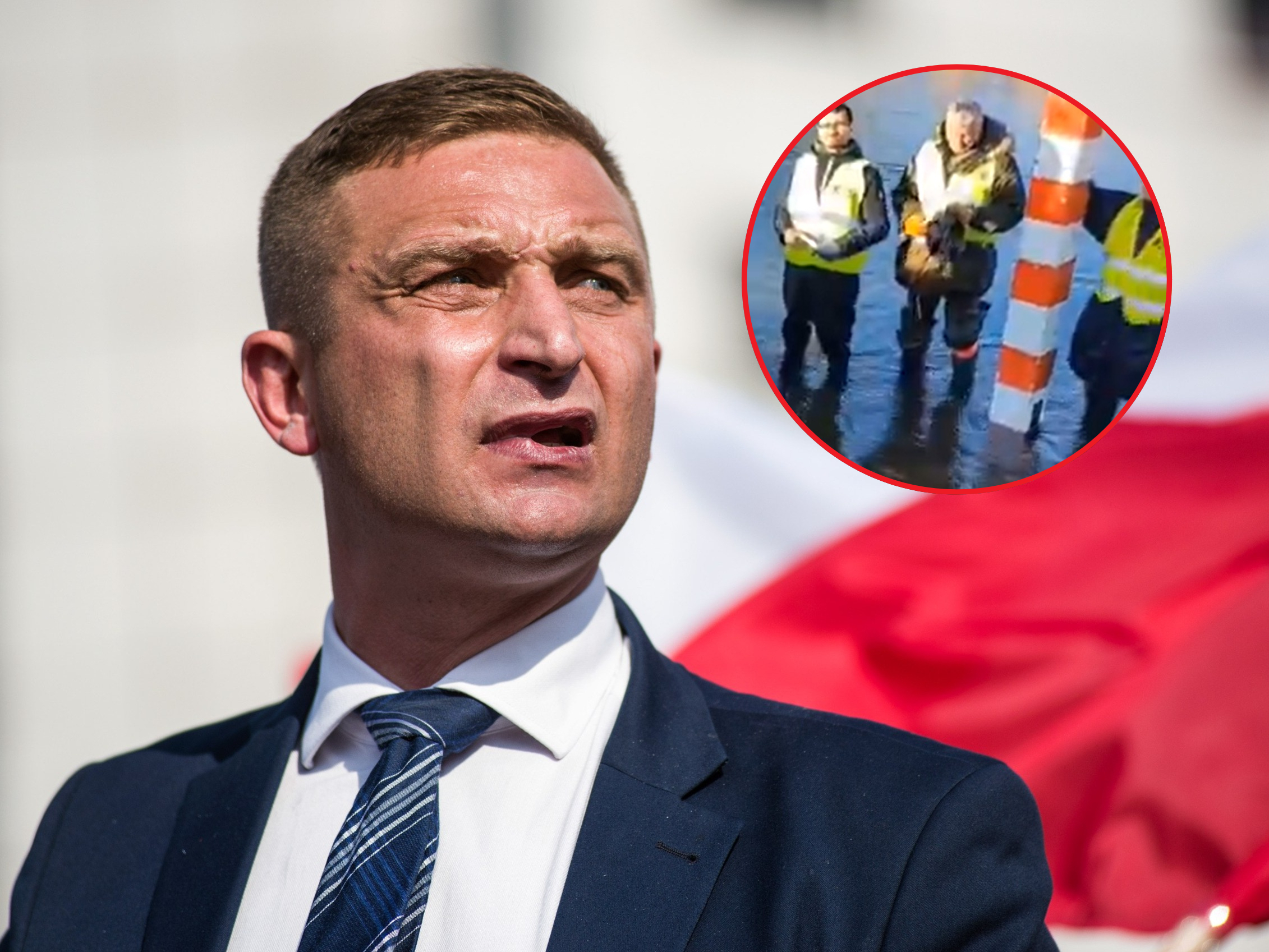 Bąkiewicz prowokuje przy granicy. Zaskakujące nagranie obiegło sieć