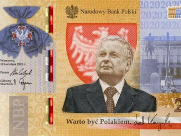 Banknot z Lechem Kaczyńskim „Warto być Polakiem”