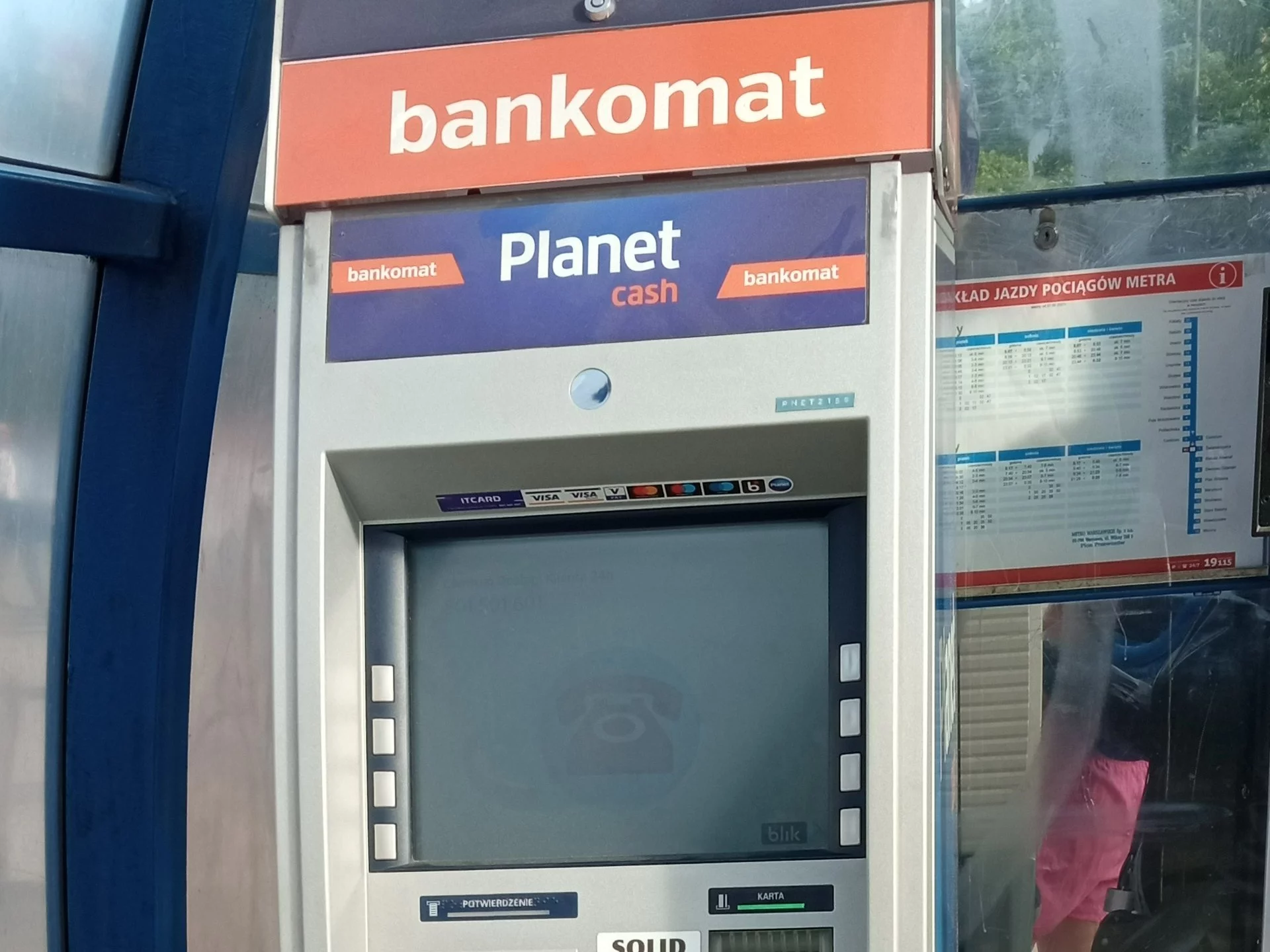 Bankomat Planet Cash na stacji metra Centrum w Warszawie